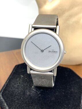 Skagen Denmark Women's Watch Slim Quartz Gray Dial Stainless Steel 33mm With Box